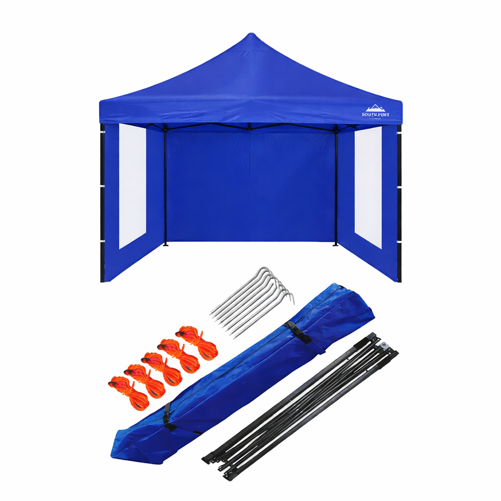 Gazebo 3x3 m Plegable Reforzado con 3 Paredes – Protección Total para Eventos y Exterior