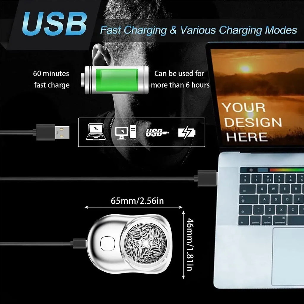Afeitadora Eléctrica Portátil En Seco Y Húmedo