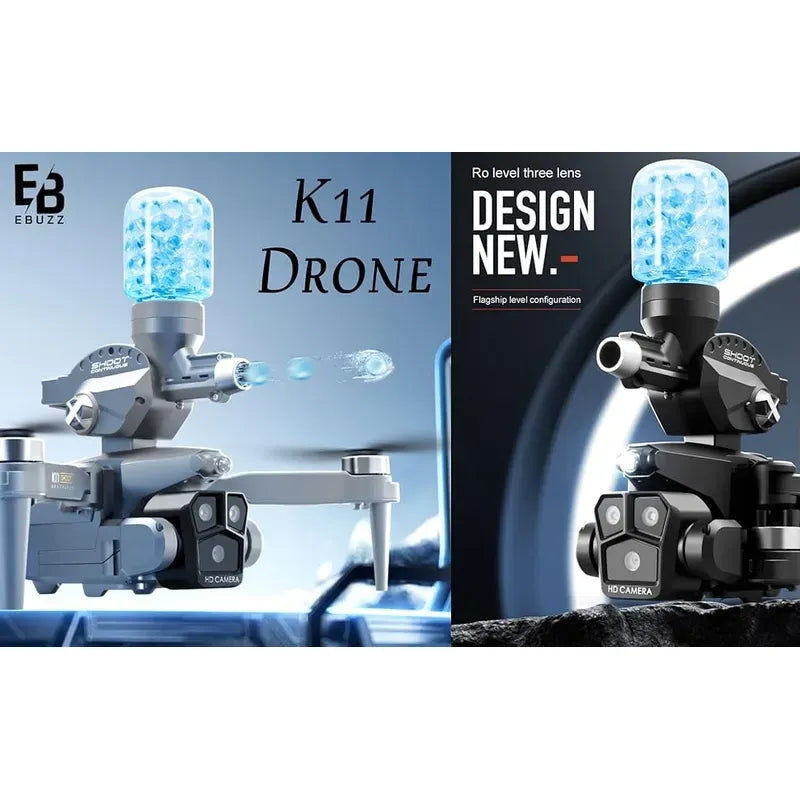 Drone K11 Max Shoot 4K Profesional – Triple Cámara HD + Lanzador Hidrogel