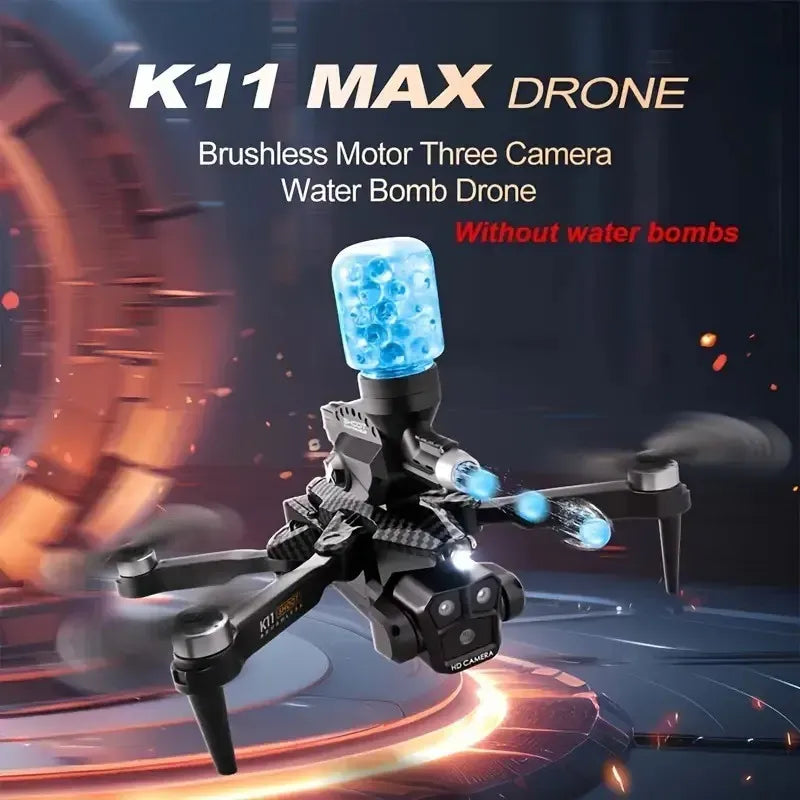 Drone K11 Max Shoot 4K Profesional – Triple Cámara HD + Lanzador Hidrogel