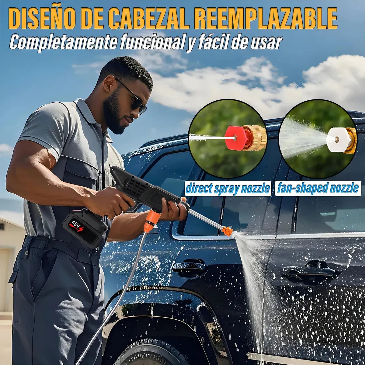 💦 Hidrolavadora Inalámbrica 48V con 2 Baterías: Potencia donde quieras