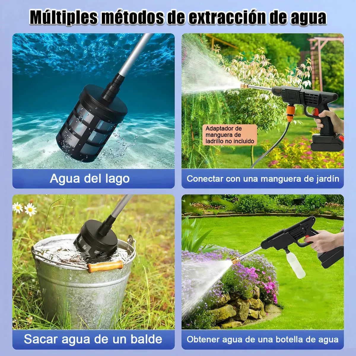 💦 Hidrolavadora Inalámbrica 48V con 2 Baterías: Potencia donde quieras