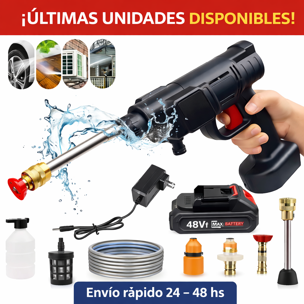 💦 Hidrolavadora Inalámbrica 48V con 2 Baterías: Potencia donde quieras